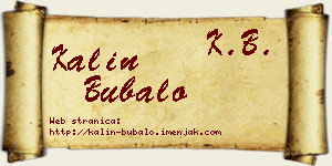 Kalin Bubalo vizit kartica
